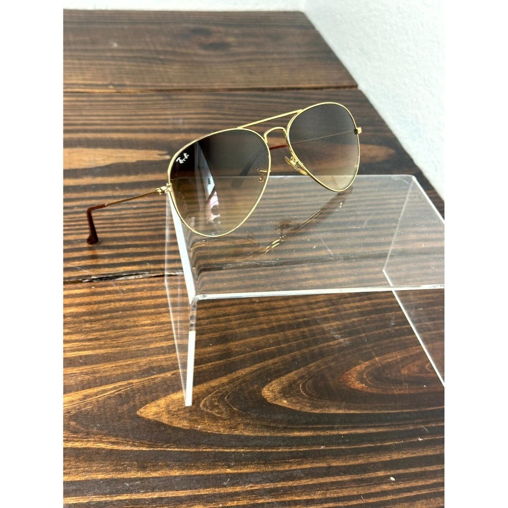 Ray-Ban Sunglasses RB3025 58mm Gold Metal Frame Aviator Gradient Brown Lenses